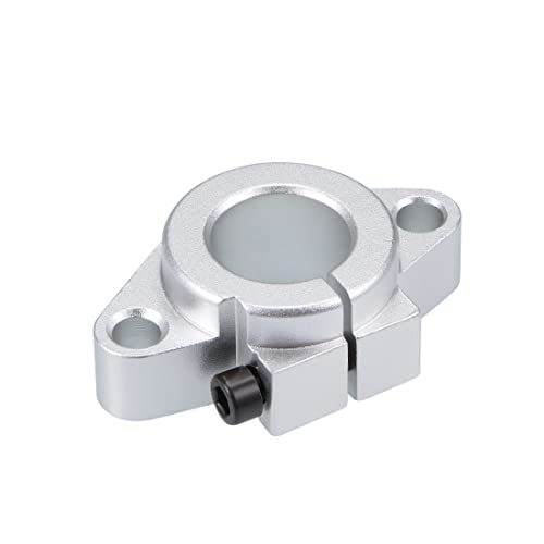 sourcing map 20mm Shaft Support SHF20 Flange Mount Linear Motion Slide Rail Guide Blocks for CNC 3D Printer (Pack of 2)