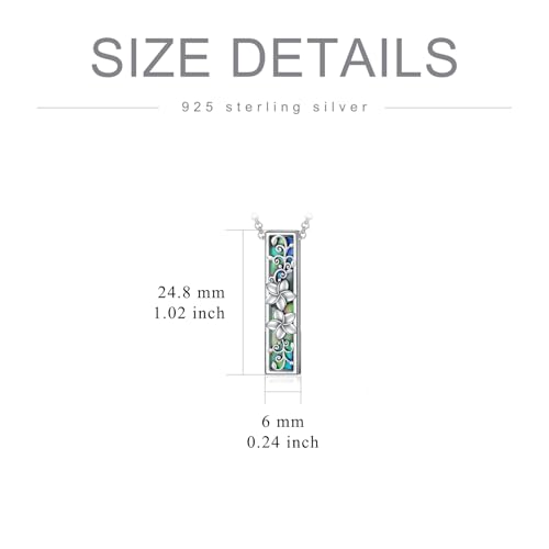 ROMANTICWORK Plumeria/Sunflower/Dog Urn Necklace for Ashes 925 Sterling Silver Abalone Shell Eagle/Butterfly/Hummingbird Urn Pendant Memorial Cremation Jewelry for Women Men
