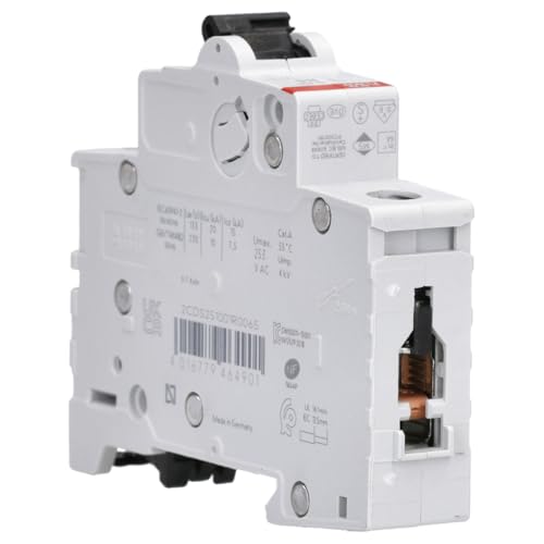 Heitronic 43650 ABB circuit-breaker 1-pole 6A B-characteristics DIN VDE 0641 | B-characteristic fuse for DIN rail mounting, switching capacity 6 kA professional screw terminal 2CDS251001R0065