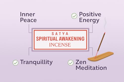 Satya Spiritual Awakening Incense Sticks – 3 Pack with Wooden Burner | Calming Aromatherapy for Relaxation, Mindfulness, Meditation, Yoga & Home Fragrance | Gift Set