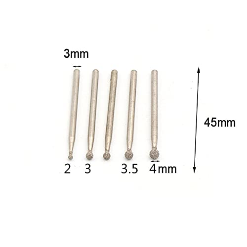 [Australia - AusPower] - 3mm×3mm Diamond Ball Point Head Mounted Burr Drill Bits Rotary Tools for Jewelers, Craft Hobbyists, Modelers, Pack of 10 3mm×3mm 