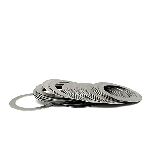 KALESYUJIN stainless steel DIN988 ultrathin flat shim washers, 11.8 x 20 x 0.07 mm, 50 pieces