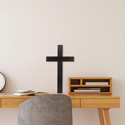 BESPORTBLE 2pcs Wooden Cross Wall Decor for Home, Weddings, Parties, Christian Religious Meditation, Spiritual Wall Cross for Churches and Prayer Rooms, Black 2
