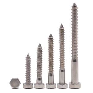 [Australia - AusPower] - (6 PCS) 3/8 x 4" Stainless Steel Hex Lag Screws Bolts, 304 Stainless Steel Hexagon Head Lag Wood Screws, Partial Thread, by RoyceMart 3/8 x 4" 6 