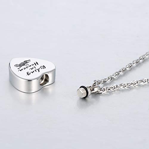 Gredstar Motorcycle Urn Necklace for Ashes, Heart Memorial Pendant Riding in Heaven