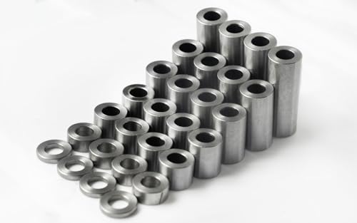 Steel spacer 1/2-inch OD x 1/4-inch ID, 1-inch round unthreaded standoff bushing, 10-pack by Metal Spacers Online