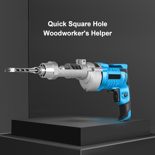 Yosoo Health Gear Square Hole Drill Bit Adapter Aluminum Alloy Invention Adapter for Hand Drill, 38 to 43 mm Diameter Wood, Quick Installation and Disassembly