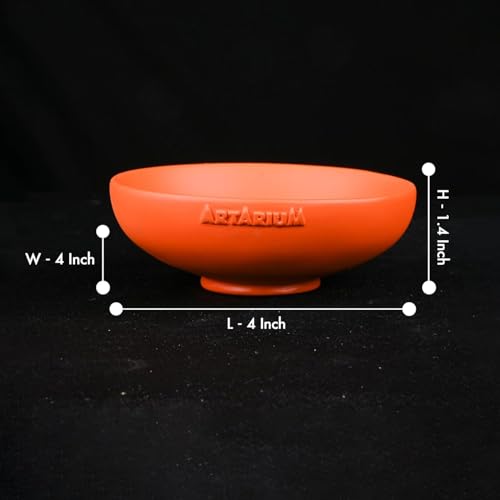 Artarium Handcrafted Red Incense Stick Holder 4 Inch, Resin Agarbatti Stand & Ash Catcher Bowl, Incense Burner for Home Temple, Prayer Room, Meditation Altar, Yoga Decor & Spiritual Gift