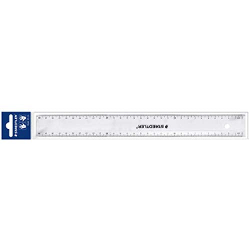 Staedtler 562 152 PB TH Flat Ruler Set 150 mm Plastic | Transparente Skalierung für Links- & Rechtshänder – im Polybeutel – Art.-Nr. 562 152 PB
