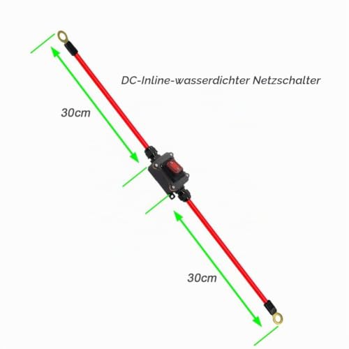 DC12V Inline Cable Switch DC12-24V DPST Double-Sided Cable Switch 25A IP67 Waterproof Rocker Switch with On/Off Quick Connection/Disconnect Switch