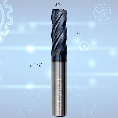 Smo.Coinn 3/8-inch carbide square nose end mill cutter with four flutes and drill bit design