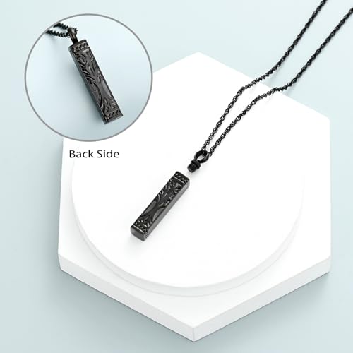 shajwo Tree of Life Cremation Jewelry Urn Necklaces for Ashes Black