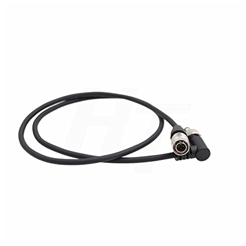Hirose 4 Pin Locking DC Coiled Power Cable for Sony F55 Camera SmallHD Atomos Ninja V Monitor Zaxcom Lectrosonics SRC Receiver PIX-E7 80cm Black