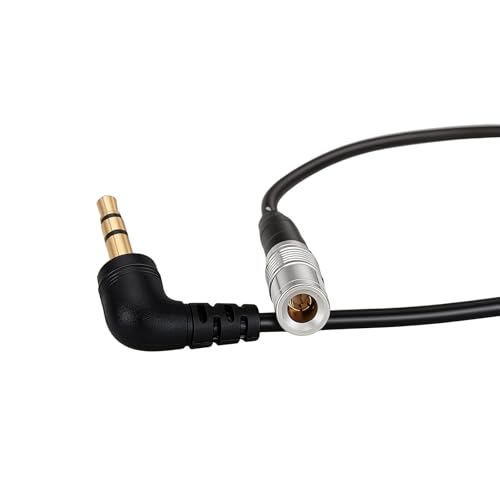 Timecode Cable for Tentacle Sync Zoom Recorder to Canon R5C C400 EOS Camera UltraSync One Audio Recorder 3.5mm TRS Right Angle to DIN 1.0/2.3 40cm TRS to S DIN
