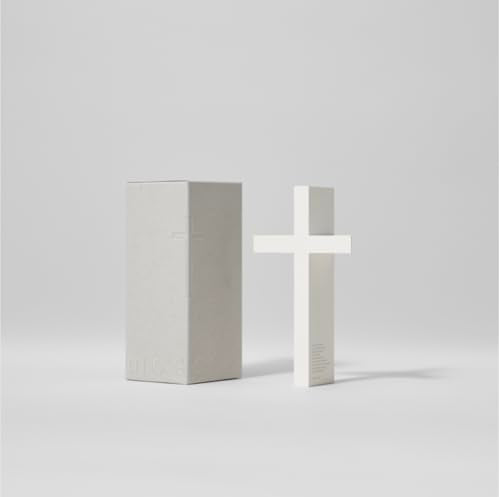 mosery Corner Attached Wall Cross 5.9" Magnetic Religious Cross for Church Room Decoration, Spiritual Christian Gifts, Christmas Decor (White) 1EA/Pack