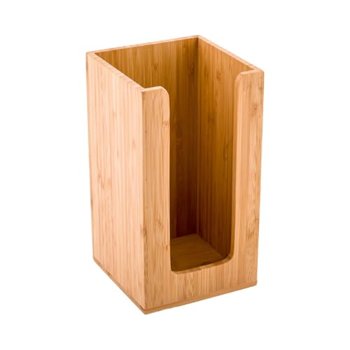 Restaurantware-4.5 x 8 Inch Coffee Cup Dispenser, 1 Countertop Cup Lid Organizer - Holds Cups/Lids/Napkins Up To 3.75 Inch in Diameter, Compact, Bamboo Cocktail Napkin Holder, For Bars or Offices, Cup/Lid/Napkin Natural