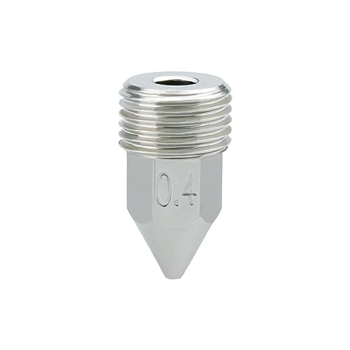 3D Printer Upgrade Interchangeable Trimetal High Flow Nozzles 0.4. Hardened Steel, Copper, Titanium TC4 Compatible with RapidChange REVO Hotends and Extruders (0.4 mm)