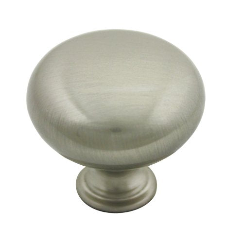 Cosmas 10 Pack 6542SN Satin Nickel Round Cabinet Hardware Knob with Backplate - 1-1/4 Diameter