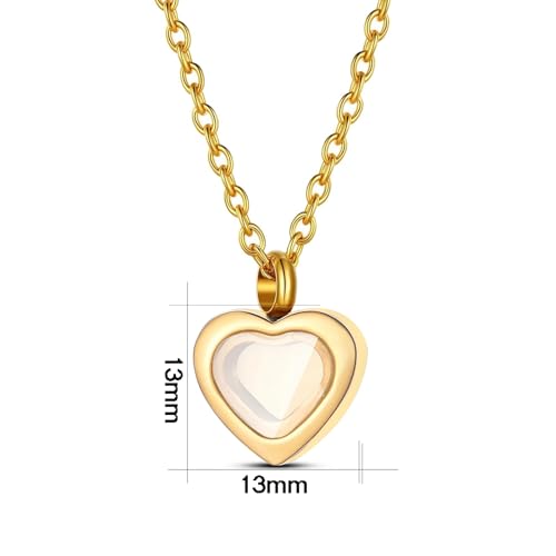 Cremation Jewelry Small Heart Urn Necklaces for Ashes for Women Men, Glass Memorial Locket Keepsake Urn Pendant for Human Ashes Holder Gold