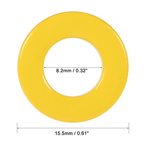 sourcing map Ferrite Ring Core 8.2x15.5x6.2mm Yellow White Pack of 50 | Iron power toroid core DE de