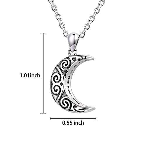 Cremation Moon Urn Necklace 925 Sterling Silver Memorial Jewelry for Ashes