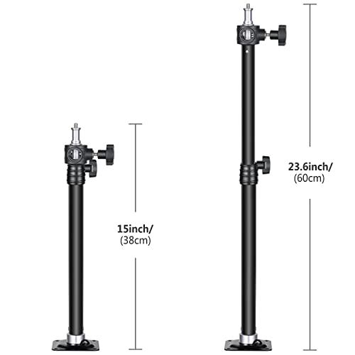 Neewer Wall Mounting Boom Arm 15-23.6 inches/38-60 Centimeters Adjustable Length with 1/4 inch to 3/8 inch Universal Adapter for Photo Studio Video Light, Monolights Photography 23.6 inches/60cm
