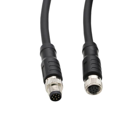 M8 8 pin Female Male Electrical Cable for Baumer CX Cognex Lucid Machine Vision Industrial Camera Sensor Automation Control I/O, A-Coded, Shielded, 3m M8 8 pin female to male