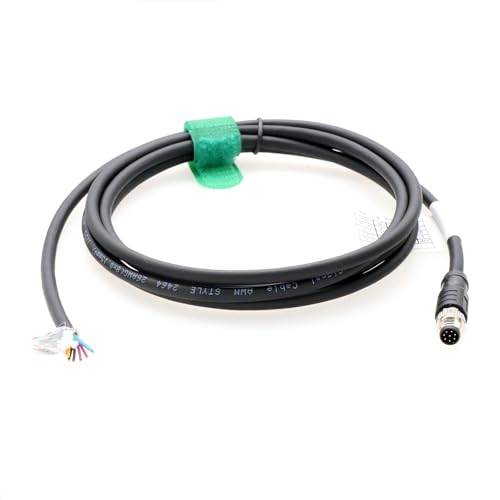 M8 8-pin Power Input Output Data Cable for Cognex Area Scan CIC, Lucid Vision Triton Atlas10, Industrial Camera GigE, Male A Coding, Shielded, 10m M8 8 pin male to open