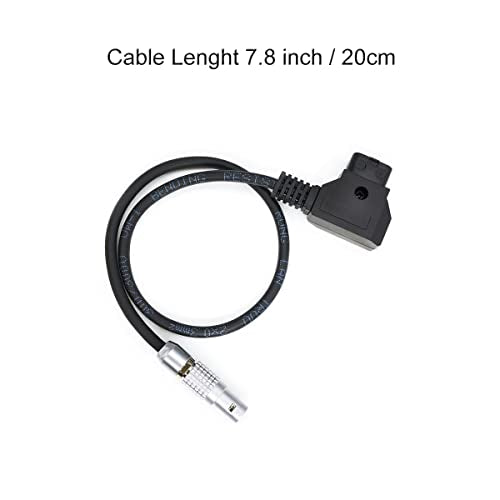 D-tap to 0B 2-Pin Male Flexible Power Cable for Teradek SmallHD ARRI RED Form Gold Mount/V-Mount Dtap 7.8 INCH / 20CM Straight