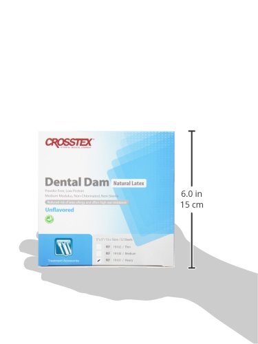 [Australia - AusPower] - Crosstex 19301 Dental Dam, Latex, Unflavored, Heavy Gauge, 6" x 6" Size, Blue (Pack of 36) 