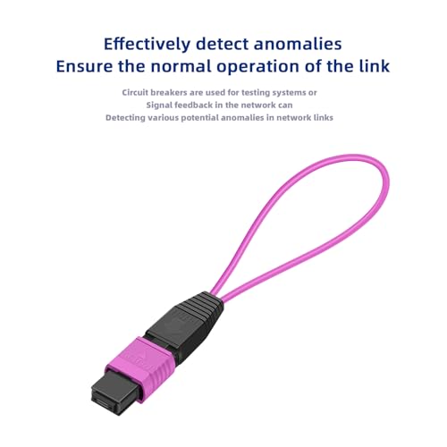 Jeirdus 2-pack MPO 12-core OM4 multimode fiber loopback with pull ring for network testing