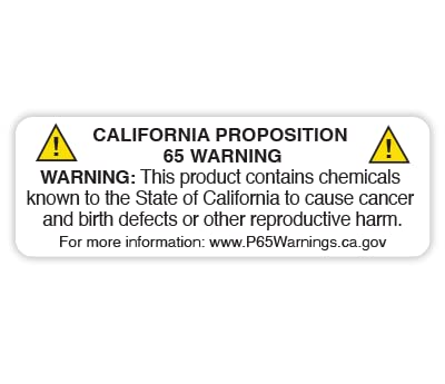 ChromaLabel 1 Inch x 3 Inch Proposition 65 Full Warning Rectangle Labels (500/Roll)