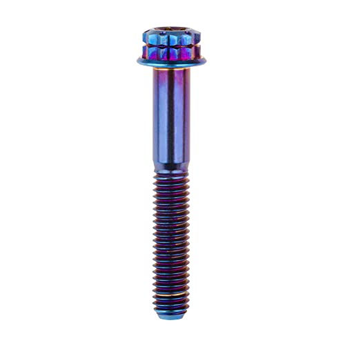 Wanyifa titanium flange 12-point M6x40mm screw bolt in burning blue finish
