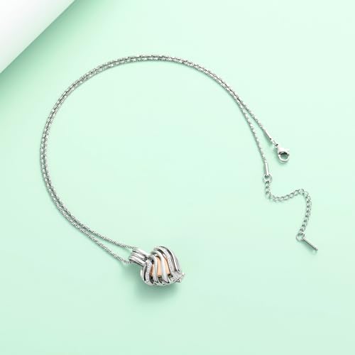 Yinplsmemory Cremation Jewelry Heart Urn Necklace for Ashes for Women Men Rose gold