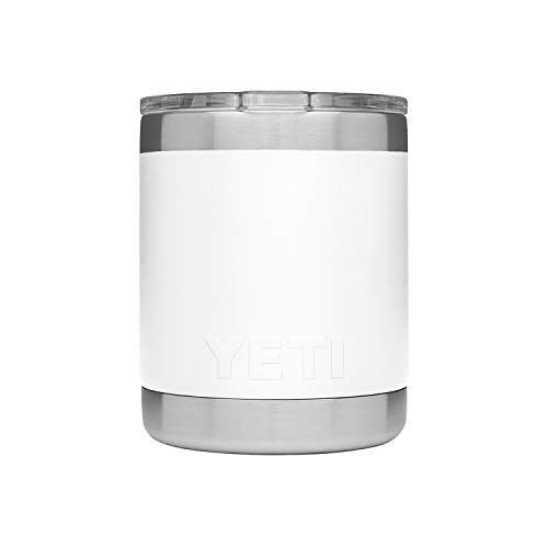 YETI Rambler 10 oz Lowball, Vacuum Insulated, Stainless Steel with Standard Lid White