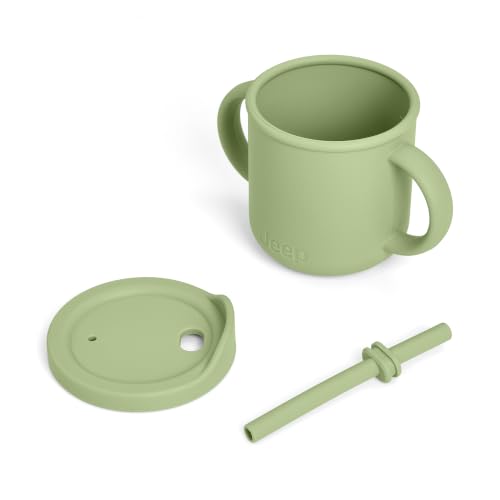 Jeep 100% Silicone 10-Piece Baby Feeding Set by Delta Children, Light Green