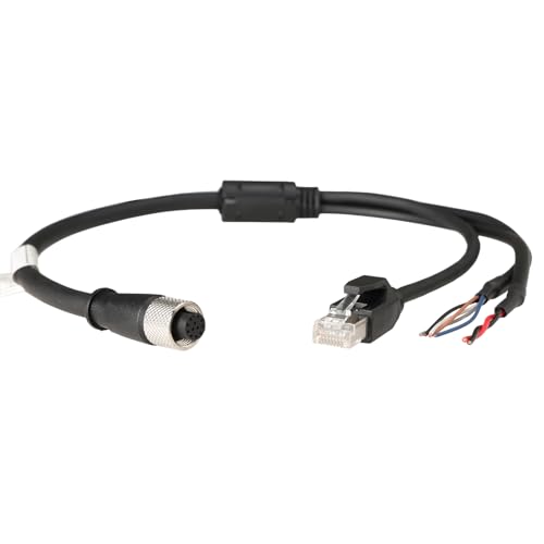 Ethernet Power Function Debugging Cable for DJI Livox Mid-360 LiDAR Sensor to Computer, 1 to 3 Splitter, M12 Aviation A-Coded 12 Pin Female Connector to RJ45 and Flying Leads, 50cm 50 cm 1-to-3 splitter cable