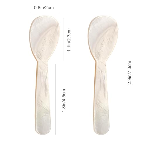 20 Pcs Mother of Pearl Caviar Spoons Set - Shell Spoons for Caviar, Desserts, Coffee, Jam, Ice Cream, Restaurant Serving, Home & Gifts(7.3cm/2.9 Inch,20 Pieces) (Pack of 2) 2.83 (Pack of 2)