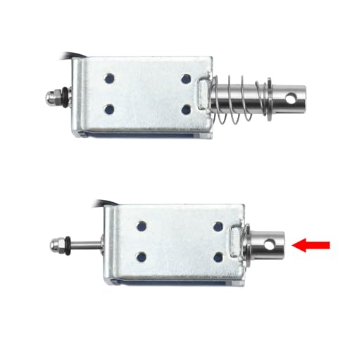 Hechen Solenoid Electromagnet, HS-0837B, DC24V 15N, 10 mm Stroke, Push-Pull Door Lock with Open Frame