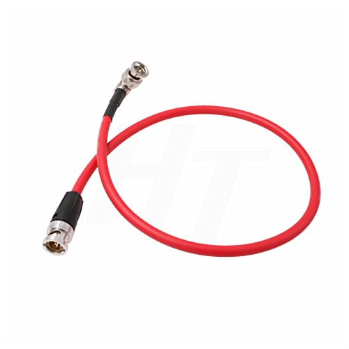 12G SDI Raw 4K 60p Video Cable Right Angle to Straight BNC 75 ohm Coaxial Shielded for Sony Alexa DSMC2 Camera Blackmagic SmallHD Atomos Monitor (50cm, Red) 50 cm