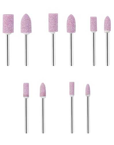 QWORK 100pcs 3mm Shank Diameter Sharpening Stone Points Grinding Points for Grinding and Polishing