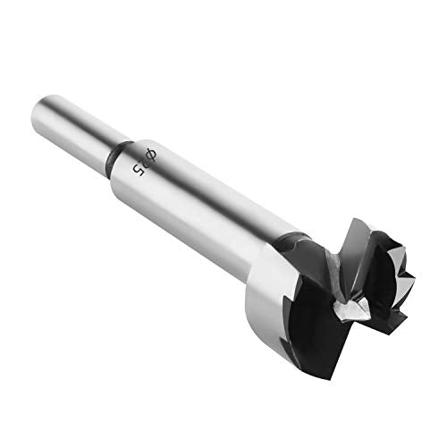HPHOPE Forstner Drill Bit 25 mm for Wood, Wood Drill Bit with Round Shank, Length: 90 mm | C45 steel, with centering tip for precise, tear-free, quick chip removal, ideal for wood, chipboard, fiberboard Ø 25mm