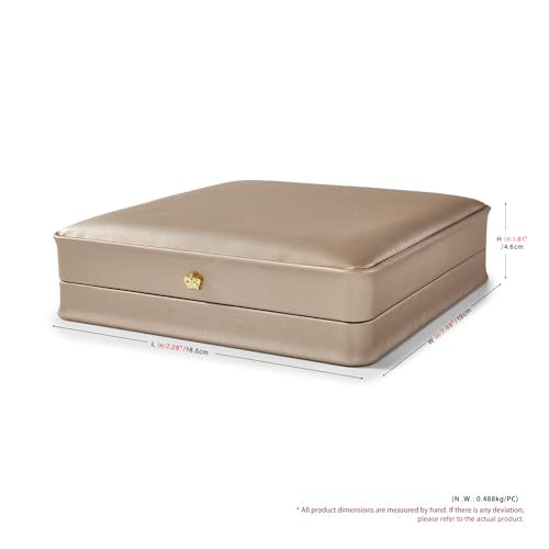 Rose Gold PU Leather Jewelry Set Box for Large Necklace & Jewelry 7.28" x 7.48" x 1.81"