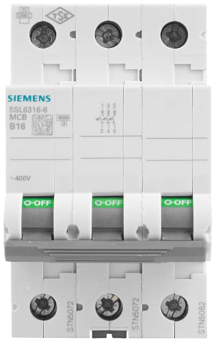 Siemens 5sl6 – Automatic magnetotermico 400 V 6 kA 3 Poles B 16 A 400 volts B16
