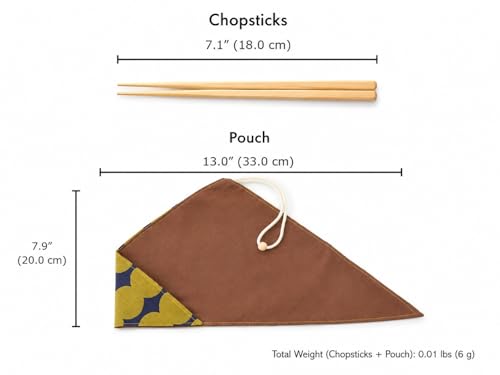 Chopsticks and Pouch Set, Made in Japan, 7.08in (Polka Dot) Polka Dots