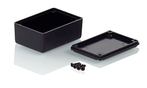 ABS plastic housing with lid, multi-purpose housing, module housing. black T1: 40 X 28 X 18 mm
