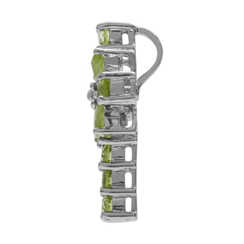 Silvershake White Gold Plated 925 Sterling Silver Cross Pendant with 18 Inch Chain Necklace Genuine Peridot rhodium (white gold plated)