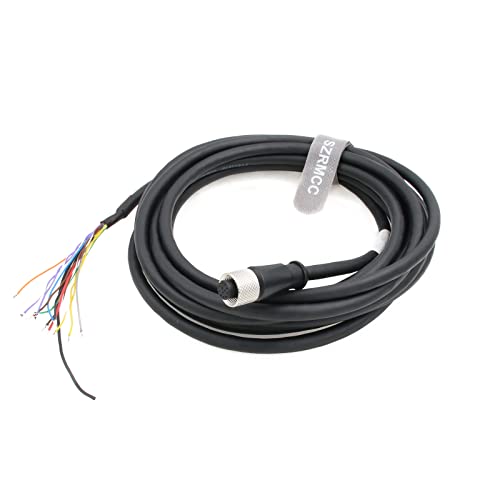 SZRMCC Sensor Actuator Cable M12 12 pin Female Flying Lead Cable for Cognex in-Sight 3800 8000 9000 DataMan 262 300 360 Code Reader Sick Sensor Vision (2m) Straight 12pin Female 2m