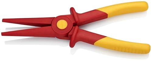 KNIPEX 98 62 02 flat nose plastic needle-nose pliers, 1000V insulated red and yellow handles