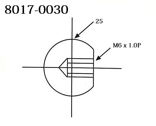 Pro Series by HHIP 8017-0030 Ball Knob, M6 x 1 Thread x 25 mm 1 Count (Pack of 1)